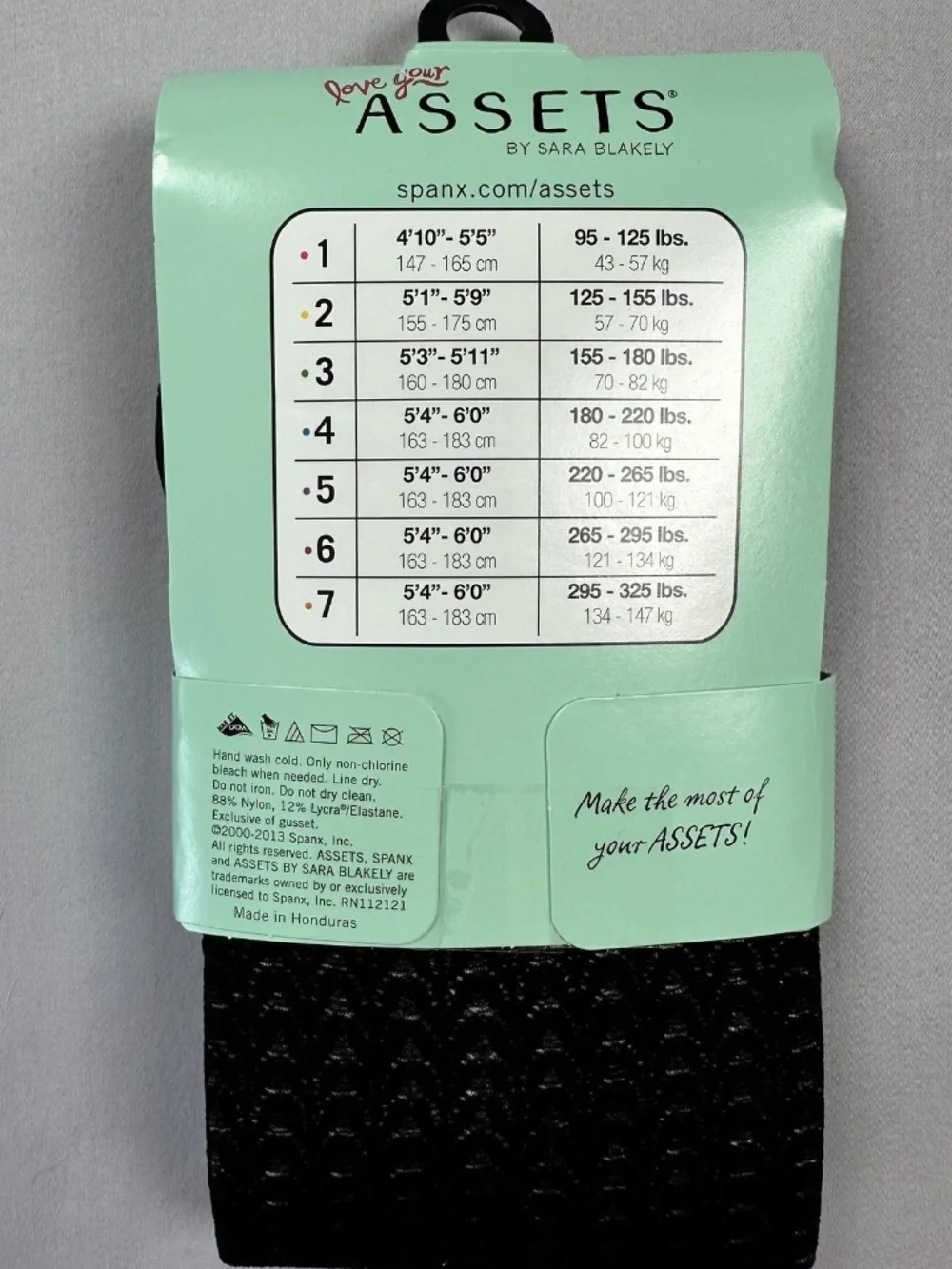 Spanx Love Your Assets Textured Shaping Tights Black Size 2 NEW Wish Bone 2 PAIR